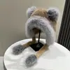 Venta al por mayor 25 Años de Otoño e Invierno Nuevos Sombreros de Felpa Disparados Realmente, Orejas de Oso de Dibujos Animados Lindas, Colores Contrastantes, Cálidos Sombreros Lei Feng con Protección para los Oídos