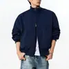 Comercio Exterior Calle Principal Americana Chaqueta Limpia con Cuello Alto para Hombre Otoño Marca de Moda Rogue Guapo Versátil Chaqueta de Béisbol Piloto Ropa de Abrigo