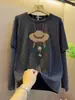 Diseño único, estilo falso de dos piezas, camiseta de manga larga para mujer, moderna y versátil, con un diseño de bloques de color a rayas