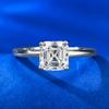 Novo Anel Pagoda de Prata S925 Mujing com Corte de Diamante Sintético 6*6 Anel de Diamante Simples e Atmosférico para Mulheres Dropshipping