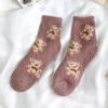Calcetines de lana coral sin pelusa para mujer, calcetines de invierno gruesos y cálidos hasta la mitad de la pantorrilla, lindos calcetines de cachorro, calcetines para dormir en el suelo, venta al por mayor
