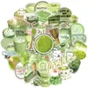 50 Hojas Doble Cara Estilo INS Lindas Pegatinas de Chica Matcha Graffiti Artístico Decoración para Botellas de Agua Refrigeradores Agendas Pegatinas PET
