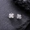 Pendientes de Cruz de Diamantes Completos Transfronterizos Europeos y Americanos para Hombres, Pendientes de Moda con Incrustaciones de Diamantes para Mujeres, Clips para Orejas y Pendientes de Lujo Ligero de Gama Alta
