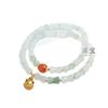 Pulsera para Mujer Antigua y Versátil Moda Tianshan Jade Doble Círculo Carrillón de Viento Flor Elevadora Chica de la Suerte Regalo