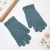 Guantes de punto de lana de frijol de azúcar ins de Corea del Sur Invierno Dedos abiertos para mujer Color sólido Pantalla táctil Cálido A prueba de viento Ciclismo Dedos