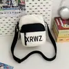 Bolso de Hombro Nuevo Estilo Coreano Simple con Bloques de Color y Letras para Estudiantes, Bolso Cruzado Casual para Viajes, Bolso Versátil de Almacenamiento, Ligero