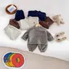 Conjunto de Forro Polar para Niños 2025 de 0 a 3 Años Invierno Estilo Coreano para Niños Conjunto de Dos Piezas Grueso de Top y Pantalón de Chándal para Niños y Niñas