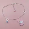 Prata Esterlina S925 Pulseira Fofa de Desenho Animado com Esmalte Gota Nova Pulseira para Meninas Design de Nicho