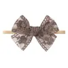 Diadema elástica sin costuras de encaje hueco suave para niños transfronteriza, diadema de lazo europea y americana, accesorio para el cabello de princesa 4483