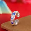 Anillo Ruyi de Pie Plateado con Carácter Plata 9999 Dorado Calado Azul Anillo Abierto Personalizado de Moda para Mujer Todo Fósforo