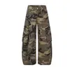 Pantalones de Trabajo Camuflaje Estilo Callejero Americano Nuevo 2026 Pierna Recta Lavados de Gama Alta Pierna Ancha Casuales Oso Mágico