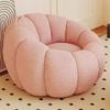 Sofá Perezoso, Reclinable y para Dormir, Reposapiés Calabaza Estilo Crema, Puf, Tatami, Sofá Pequeño Individual, Silla Nido Perezosa