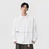 Kunhai Pengyun Otoño Nuevo Camisa Polo Bordada para Hombre Suelta Casual Suéter Superior Costura Solapa Sudadera Camiseta para Hombre