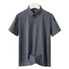 Secado rápido/Sin costurasCamisa polo sin costuras para parejas jóvenes y de mediana edad, alta elasticidad, resistente a las arrugas, camiseta de manga corta, nuevo modelo de verano 2026