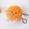 Bolsa de Moedas de Pelúcia Criativa de Pão de Forma Hambúrguer Coxa de Frango Pingente Divertido de Comida Chaveiro de Moeda