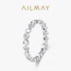 Anillo de Corazón de Plata Esterlina S925 para Mujer Diseño Nicho Japonés y Coreano Dulce Corazón Zircón Estilo Apilado Joyería de Mano