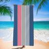 Toalla de Playa de Rizo Transfronteriza Europea y Americana Estampada a Rayas Toalla de Baño para Adultos para Natación Toalla de Playa de Microfibra para Comercio Exterior