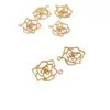 Pingente que Preserva a Cor Ouro 14K Preenchido Pingente de Rosa Cortado Curvo Ondulado Material Artesanal DIY Pingente para Brincos Pulseira