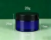 Pote de plástico azul 30-150g removedor de maquiagem lama filme pote vazio 80/120g pote de cera esfoliante