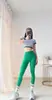 Calça de Yoga para Primavera e Outono Secagem Rápida Cintura Alta Sem Costura Leggings de Yoga Malha para Treino Esportivo Calça Cropped