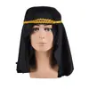 Sombrero de Danza de Tejido de Punto Negro, Chal de Lujo para Cosplay y Performance, y Sombrero para la Cabeza
