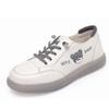 Zapatos Blancos de Suela Blanda con Tendón de Res para Mujer 2024 Otoño Nuevos de Combinación Universal Ins Súper Populares con Cordones Planos Casuales