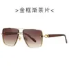 Nuevas Gafas de Sol de Moda Europea y Americana Transfronteriza para Hombre con Visera Solar para Conducir Montura Cuadrada Metálica de Doble Puente 3252 Anti-UV