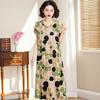 Vestido Nuevo de Algodón y Seda 2026 para Mujer, Moda de Verano, Corte Holgado, Tallas Grandes, Estampado Floral, Seda de Algodón Artificial, Elegante Vestido de Longitud Media