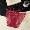 Campana de chica picante~Bragas sexys de encaje para mujer, tiro bajo, deseo puro, transpirables, huecas, tirantes finos, bragas de triángulo para adolescentes, niñas