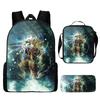 Mochila Amazon Dragonball para alunos do ensino fundamental e médio, mochila escolar, bolsa de ombro de três peças, lancheira, estojo, geração de cabelo
