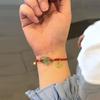 Pulsera de pareja con hebilla de seguridad de nuevo estilo, pulsera de pareja tejida para mujer con campana pequeña y carácter fu, regalo para novio/novia