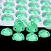 Saco de Fundo Plano de Vidro Verde Fluorescente Neon Costurado à Mão Diamante Furo Duplo Fivela Plana Strass Gota d'Água Satélite DIY Acessórios de Roupa