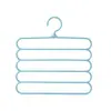 Perchero de ropa multicapa, perchero de almacenamiento de cinco capas antideslizante para pantalones, perchador de ropa multifuncional sin marcas para estudiantes de dormitorio, soporte para ropa para pantalones