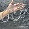 Cadena Cruzada para Teléfono Móvil con Lazo Cadena Cruzada Hecha a Mano Sencilla con Cuentas Estilo de Cuentas Cadena Colgante de Cristal para Muñeca para Mujeres