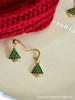 Serie navideña árbol de Navidad Hao piedra diamante cadena de suéter aretes altos collar simple retro joyería versátil mujeres