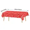Amazon Cross Border Toalha de Mesa Floco de Neve Vermelho Branco Plástico Descartável Decoração de Festa de Natal Interna Externa Suprimentos