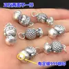 S999 Plata Pura Retro Colgante Buda Maitreya Xiaomei Pulsera de Cuerda Trenzada a Mano Collar Accesorios DIY Hechos a Mano