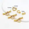 Oro Real de 18K Zircón Lazo Hebilla de Perla Accesorios para Joyería DIY Hebilla en Forma de Flor Hebilla Universal Conexión Acabado B68