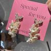 Aretes de Mariposa y Flor de Zirconia Frescura de Primavera Dama Dulce Linda Temperamento Mariposa Flor Dulce Fresco