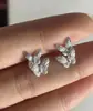 Clavos de Oreja Doble Capa Mariposa Todo Fósforo Diseño de Nicho Femenino Clavos de Oreja Elegantes de Alta Calidad Pendientes de Moda