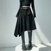Falda Retro de Ante para Mujer, Nuevo Estilo Otoño e Invierno, Cintura Alta, Falda Asimétrica de Corte A, Falda de Paraguas
