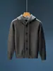 Cárdigan de Punto con Capucha para Hombre, Chaqueta Suéter Casual Estilo Coreano, Ropa Exterior Gruesa y Cálida para Hombre para Otoño e Invierno, Ropa Exterior Casual de Moda