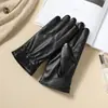 Guantes de Cuero para Hombres y Mujeres en Otoño e Invierno para Parejas, Estilo Coreano con Forro de Felpa, Engrosados, Cálidos, Cortavientos, Impermeables, para Ciclismo en Frío, Conducción, Pantalla Táctil