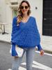 Chal de punto casual para mujer europeo y americano de Amazon, manga murciélago, blusa de punto calado, suéter de manga larga