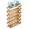 Sapateira Simples de Bambu para Uso Interno, Multicamadas, Adequada para Dormitórios Pequenos, Sapateira Dobrável para Entrada de Casa, Modelo Novo