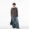Jeans Retro Cool Americanos para Hombre Primavera y Otoño Nuevo Diseño de Nicho Pantalones Cimitarra Sueltos de Pierna Ancha Pantalones Largos