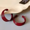Brincos de Pino Argola Cor Prata Laço Vermelho Coração Redondo, Brincos de Pino Versáteis da Moda, Brincos de Luxo Leve de Alta Qualidade