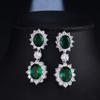 Pendientes de flor larga de circón con temperamento de moda europea y americana para mujer, hermosos, simples, joyería de calle Ruili, outlet de fábrica