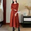 Vestido Estilo Hepburn de Comércio Exterior Vestido Longo Preto de Alta Qualidade para Mulheres Designer de Nicho Vestido Evasê Vestido Longo de Manga Longa Outono