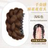Torcido Bola Cabeça Cabelo Artificial Feminino Clipe Tubarão Botão de Flor Nobre Coque Fofo Botão de Flor Nuca Bolsa de Peruca